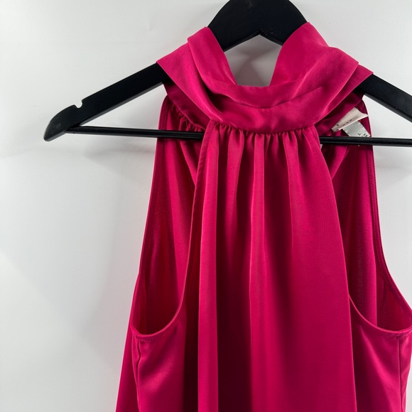 A New Day Hot Pink High Neck Tie Back Tank Top Sleek Finish Size Large - Picture 2 of 8